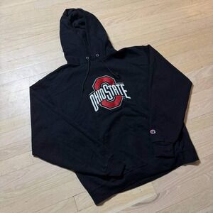 Champion Ohio State Buckeyes Hoodie Black Mens Large Embroidered Pullover